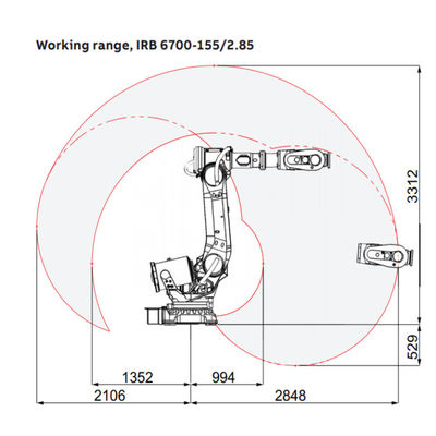 Efficiënte en Flexibele IRB6700 met het Wapen van de Nuttige ladings155kg Robot voor Oogst en Plaatsmachine