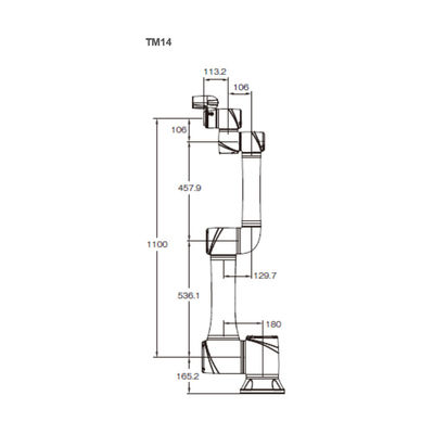 Hoge Nuttige lading Cobot van TM14 met 14KG-Nuttige lading en 1100MM Bereik Samenwerkingsrobot voor Motorassemblage