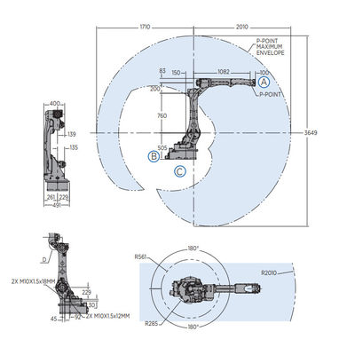 Snelle en Nauwkeurige Slimme Robot AR2010 als Mig-de Nuttige ladings12kg Bereik 2010mm van de Lassenmachine voor Booglassen