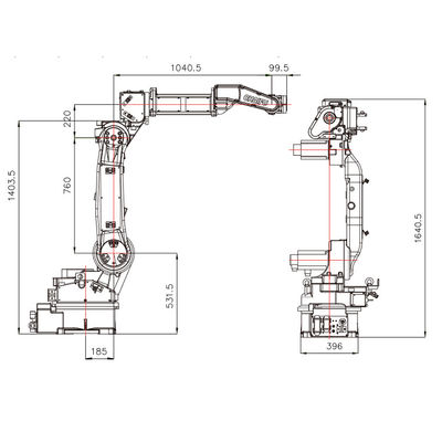 SF6-C2080 met 10KG-Nuttige lading 2080MM Bereik Robotachtig Wapen als Industriële Robot en Lassenrobot