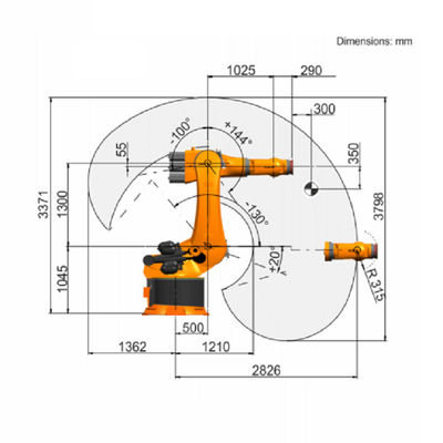 6 as Industrieel Robotachtig Wapen Kr 500 de Industriële Robot van R2830 Kuka met Geschatte Nuttige lading van de Industriële Robot van 500 Kg