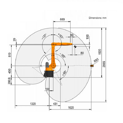6 Industriële Robot van het as de Industriële Robotachtige Wapen met Geschatte Nuttige ladings8kg Kuka Industriële Robot