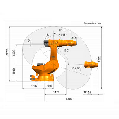 6 industriële robot van het as de industriële robotachtige wapen met geschatte nuttige lading van 1000 kg-kuka industriële robot