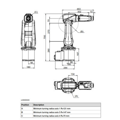 ABB IRB 120 6 As Industrieel Robotachtig Wapen voor Flexibele en Compacte het Wapennuttige lading van de Productie Industriële Robot 3 Kg