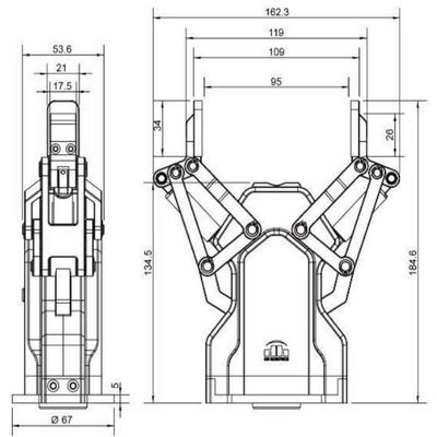 Robottang ag-95 combineert met Robotachtig Wapen 6 van UR As als Samenwerkingsrobot