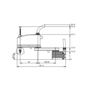 Industrieel Robotwapen 6 Asstw030-3kg-500/600mm Toetsenbord die Scara-Robot opzetten