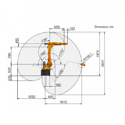 De Robottang van de Kuka Industriële Robot met de Nuttige lading van Kuka van het 6 Aswapen van 16 Kg-de Oogst van het Robotwapen en Plaatsmachine