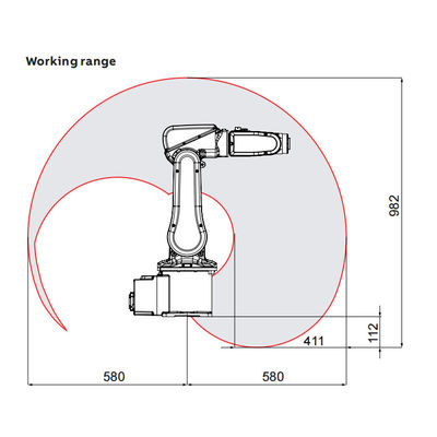 ABB IRB120 met het Wapen van de 6 Asrobot met Nuttige lading 3kg bereikt 580mm voor Oogst en plaatst als Assemblagemachine