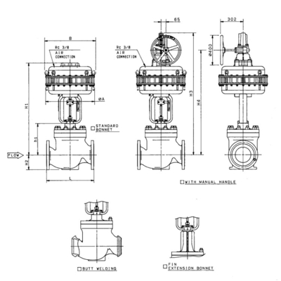KOSO-de Bovenkant van de Controleklep 510T leidde Enige Gezette Bolkleppen met 5200LA-Diafragmatype Actuator Pneumatische Klep