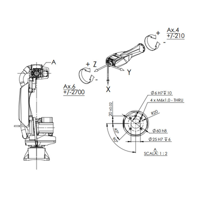 Hoge Bereikmanipulator raceauto-7-1,4 met 1436MM Bereik als 6 As Industriële Robot voor ZARC-Lassenmachine