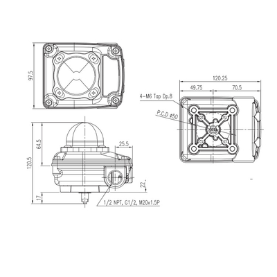 Yt-850M Steel Pneumatic Parts-de Doos van de Grensschakelaar voor Klep