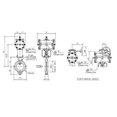 710C de Klepactuator 6400RB van de bol Pneumatische Controle