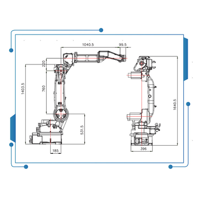 6 Robot GBS6-C2080 van het as de Chinese GBS Booglassen met het Lassenmachine van Ehave CM350AR