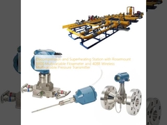Drukverlagings- en Oververhittingsstation met Rosemount 8800 Multivariable Flowmeter en 4088 Draadloze Multivariable Druksensor